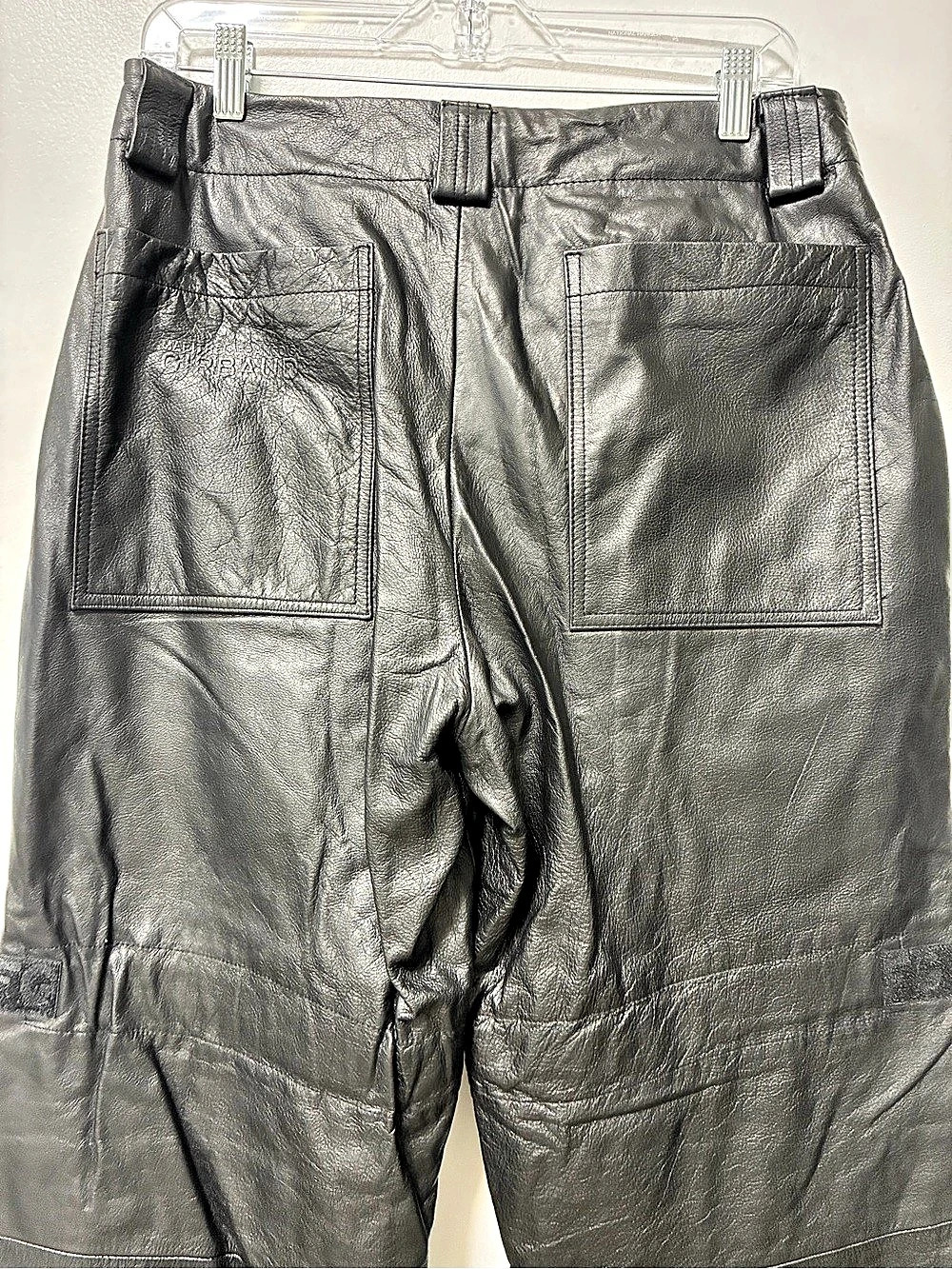 Marithé François Girbaud Black Leather Cargo Pants Y2K Baggy Size 30 - Picture 13 of 15